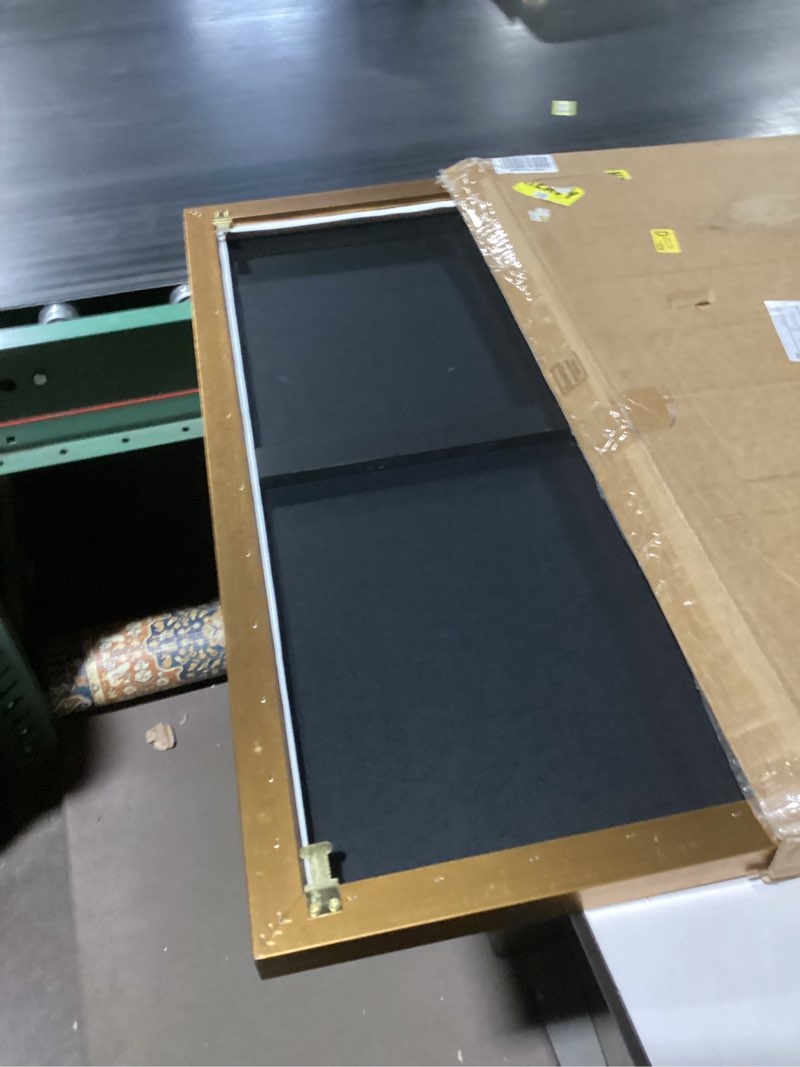 Condition photo showing As Is for InSimSea Golden Framed Vintage Canvas Wall Art Wildflower Field 24x36In, Rustic Meadow with Flowers Vintage Floral Landscape Art Print, Modern Country Farmhouse Bedroom Bathroom Botanical Wall Decor Wildflower Field 36"L x 24"W