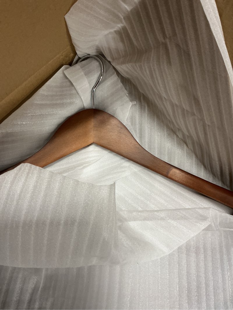 Condition photo showing Good Condition for topia hanger wide shoulder wooden hangers, suit hangers with non slip pants bar & 360° swivel hook, solid wood heavy duty coat hanger, 6 pack (walnut)-ct02wa walnut 6 pcs