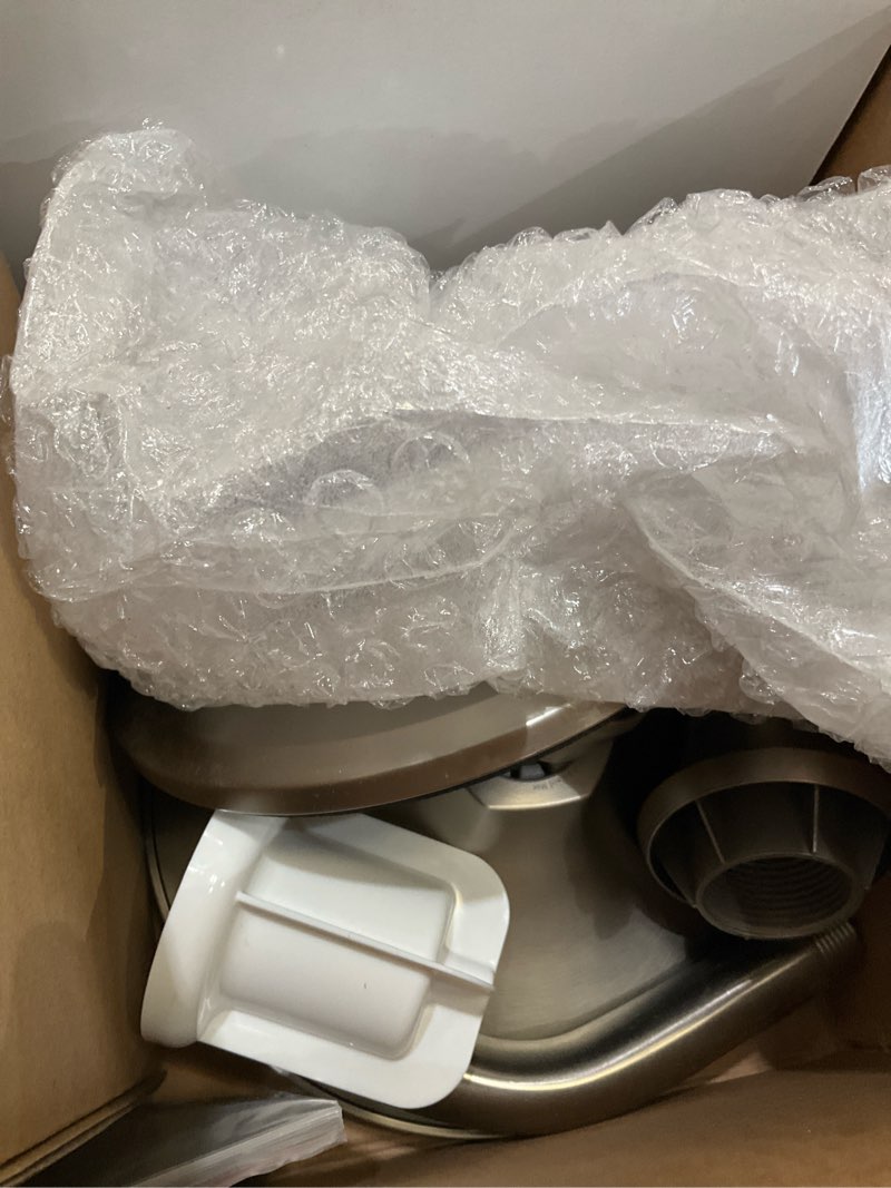 Condition photo showing As Is for kohler desette vibrant brushed nickel 1-handle multi-function 6.47-in round bathtub faucet set