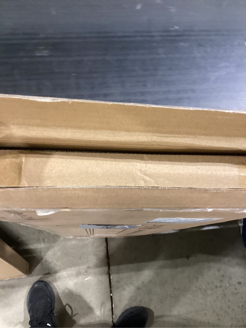 Condition photo showing New/Like New for bamboo dual monitor shelf, monitor stand riser with underneath storage for desk office supplies, supports heavy tv up to 300 lbs, natural
