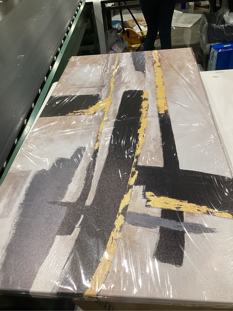 Condition photo showing Good Condition for qsq abstract wall art prints large canvas wall art decor prints black and gold wall art decor modern paintings home wall decorations for living room bedroom kitchen office decoration 29" × 58" 58"l x 29"w brown