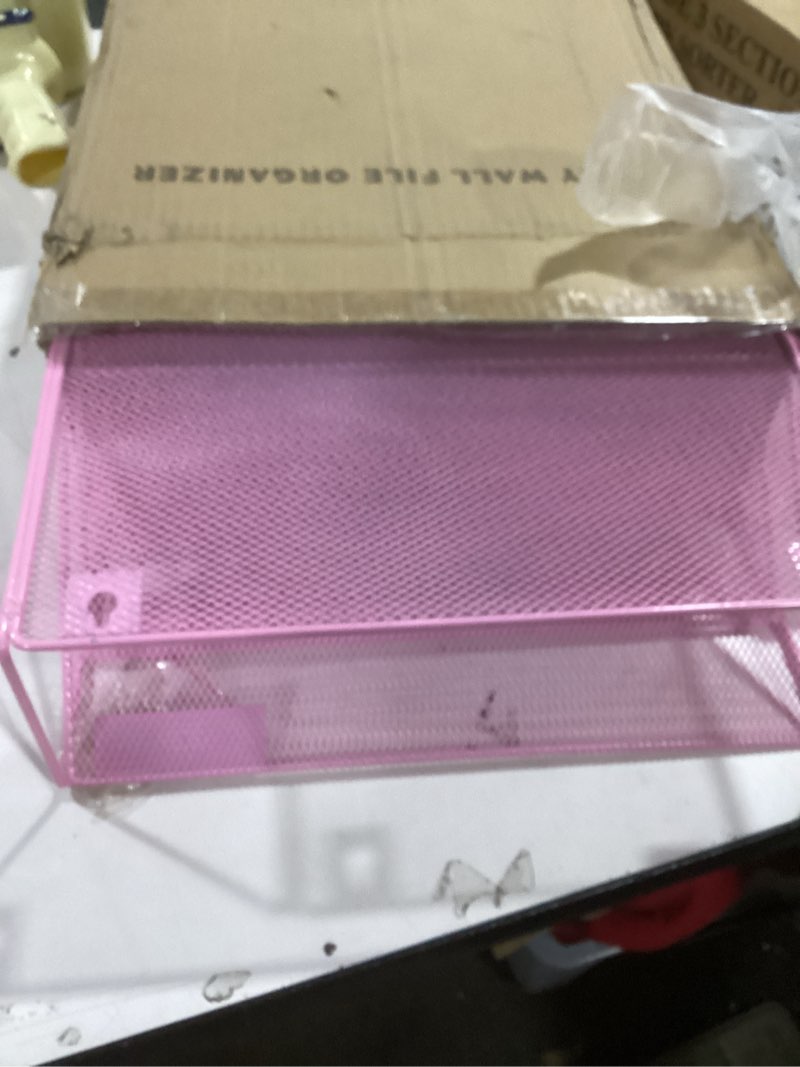 Condition photo showing Good Condition for EasyPAG Wall Mount File Organizer 6 Tier Vertical Hanging File Folders Holder Paper Rack for Office Home,Pink