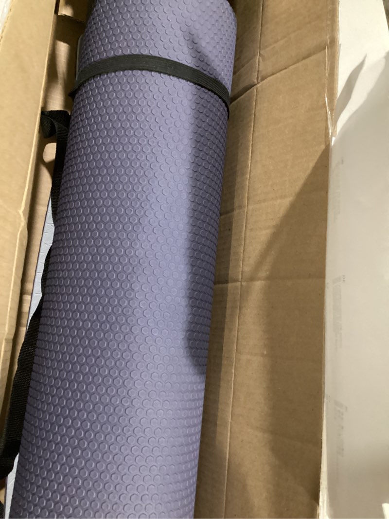 Condition photo showing Good Condition for gaiam essentials 2/5" thick (10mm) yoga & pilates, fitness & exercise mat with easy-cinch carrier strap cusion support for fitness and gym workouts navy 2/5" (10mm)