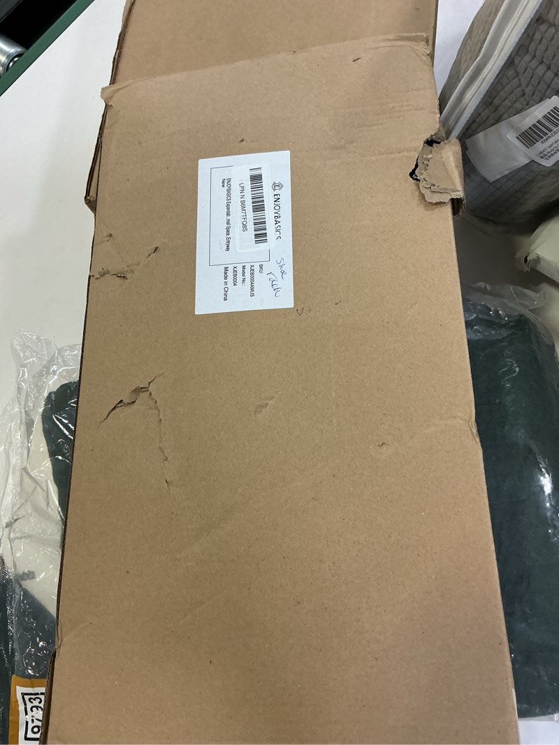 Condition photo showing New/Like New for ENJOYBASICS Expandable Shoe Rack, 3 Tier Adjustable Shoe Organizer Shelf for Closet, Black Metal Free Standing Shoe Rack Storage for Small Space, Entryway | Adjustable, for Closet, Shoe Rack Storage, for Small Space, Entryway 32.76'' Wide - 3 Tier