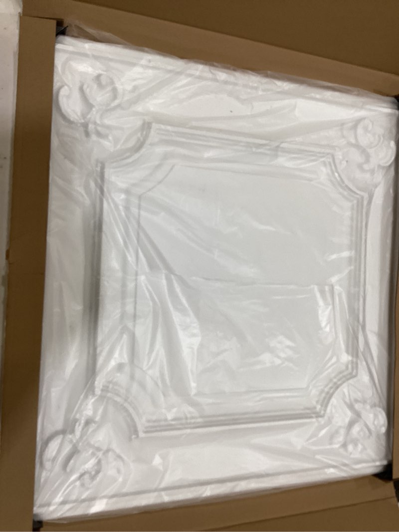 Condition photo showing Good Condition for art3d drop ceiling tiles 24x24 in white (12-pack, 48 sq.ft), wainscoting panels glue up 2x2