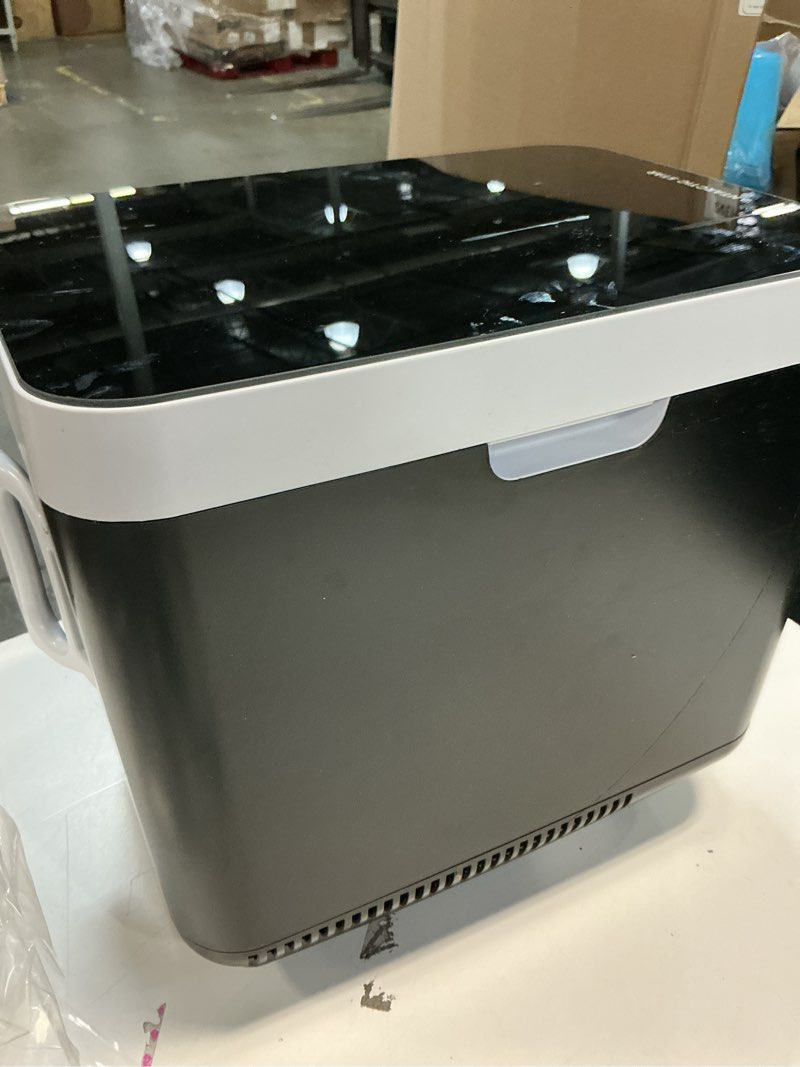 Condition photo showing As Is for antarctic star compact mini fridge, 10l portable small refrigerator, 2.6 gal mini fridge with ac/dc adapters, small cosmetics cooler for beverage, food, makeup, bedroom, office, dorm, black