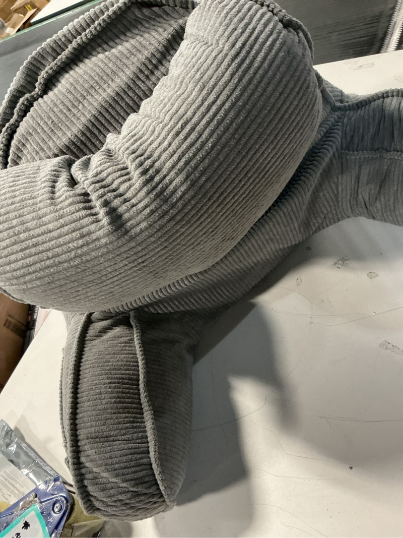 Condition photo showing As Is for CYTJHMD Reading Pillow Bed Backrest Pillow for Bed, Bed Back Support Pillow with Headrest & Arms, Removable Washable Cover and Detachable Neck Roll,Blue Grey,80 * 40 * 60cm 80*40*60cm Blue Grey