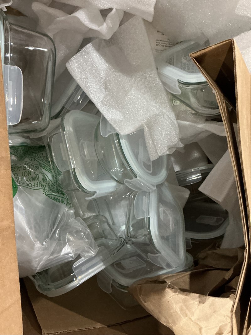 Condition photo showing Good Condition for glass storage containers w lids light blue 