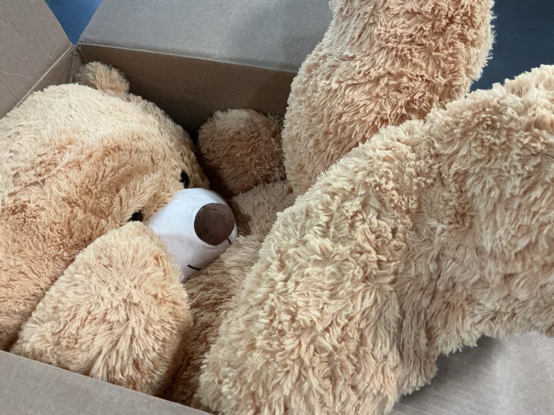 Condition photo showing Good Condition for morismos 47inch giant teddy bear stuffed animal 4ft, large teddy bear plush, big stuffed bear gifts for kids, girls, girlfriend, women on baby shower, valentine, christmas, birthday (light brown light brown 4 ft