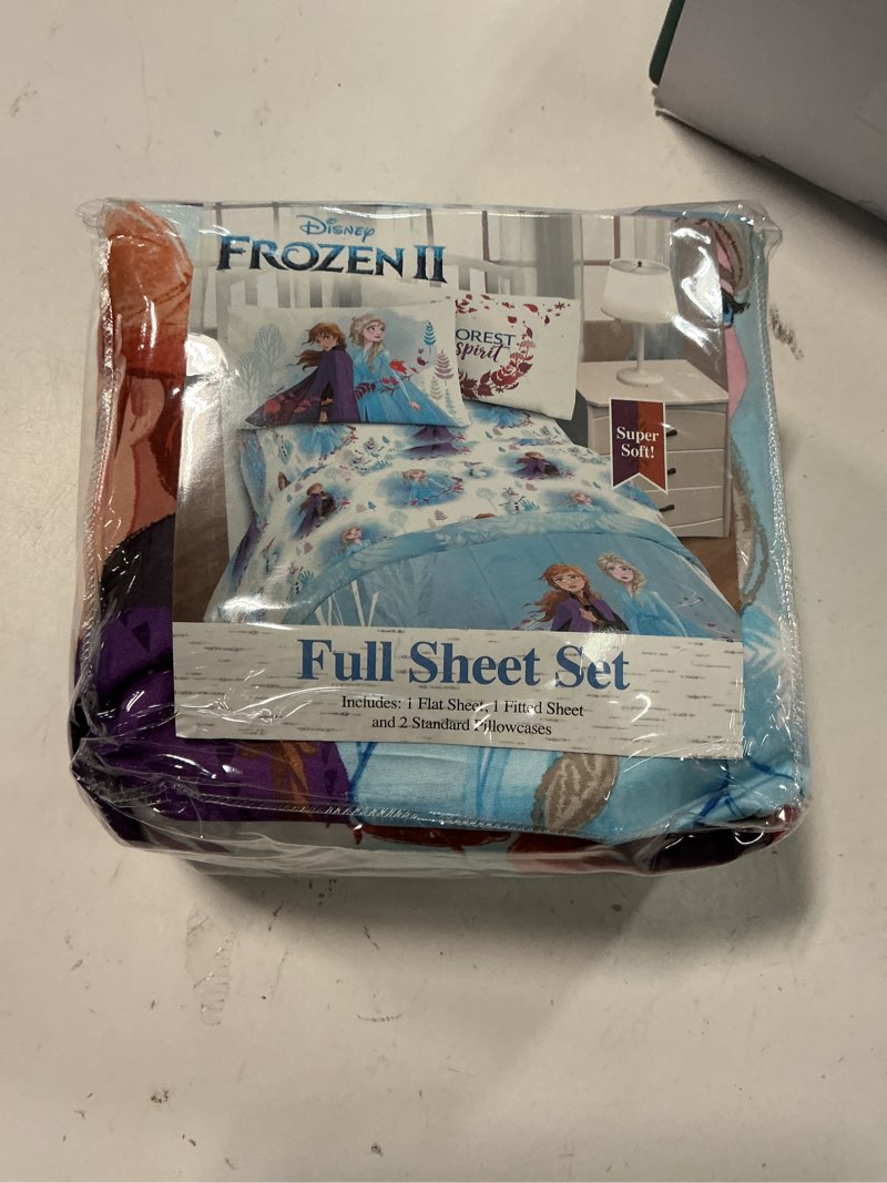 Condition photo showing New/Like New for Jay Franco Disney Forest 4 Piece Full Sheet Set, Frozen 2 Spirit