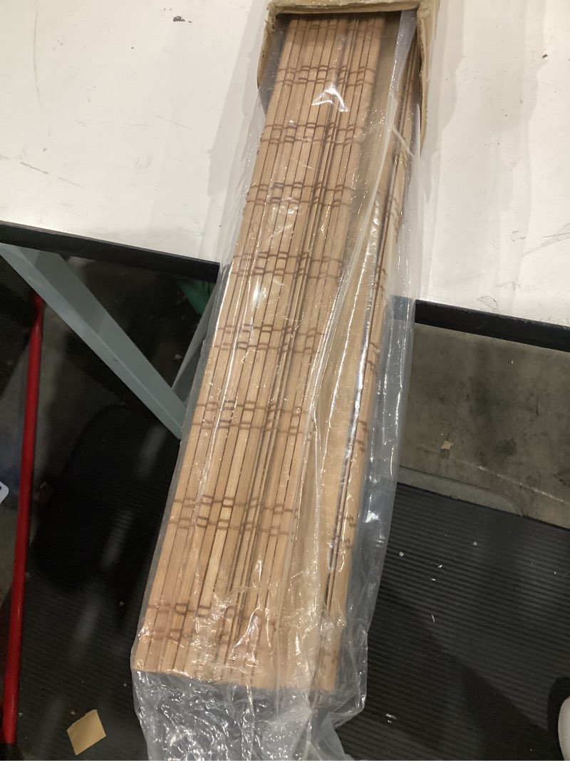 Condition photo showing Good Condition for lazblinds no tools no drill cordless bamboo roman shades, light filtering window treatment, roll up bamboo blinds for windows 33'' w x 48'' h, ceylon light russet light filtering-ceylon light russet 33" w x 48" h