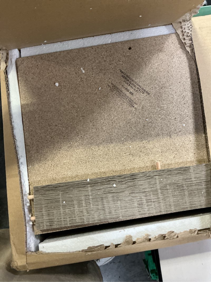 Condition photo showing Good Condition for Furinno Basic 3x2 Cube Storage Bookcase Organizer with Bins, French Oak Grey/Black French Oak Grey/Black 6-Cube with Bin