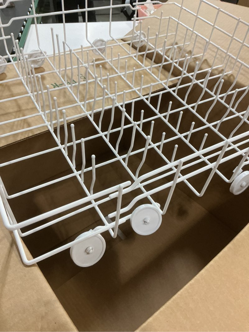 Condition photo showing Good Condition for upgrade oem 808602302 dishwasher lower dishrack intended for frigidaire, fit for kenmore dishwasher rack 1-year service equipped with 154174501 wheels replace part number