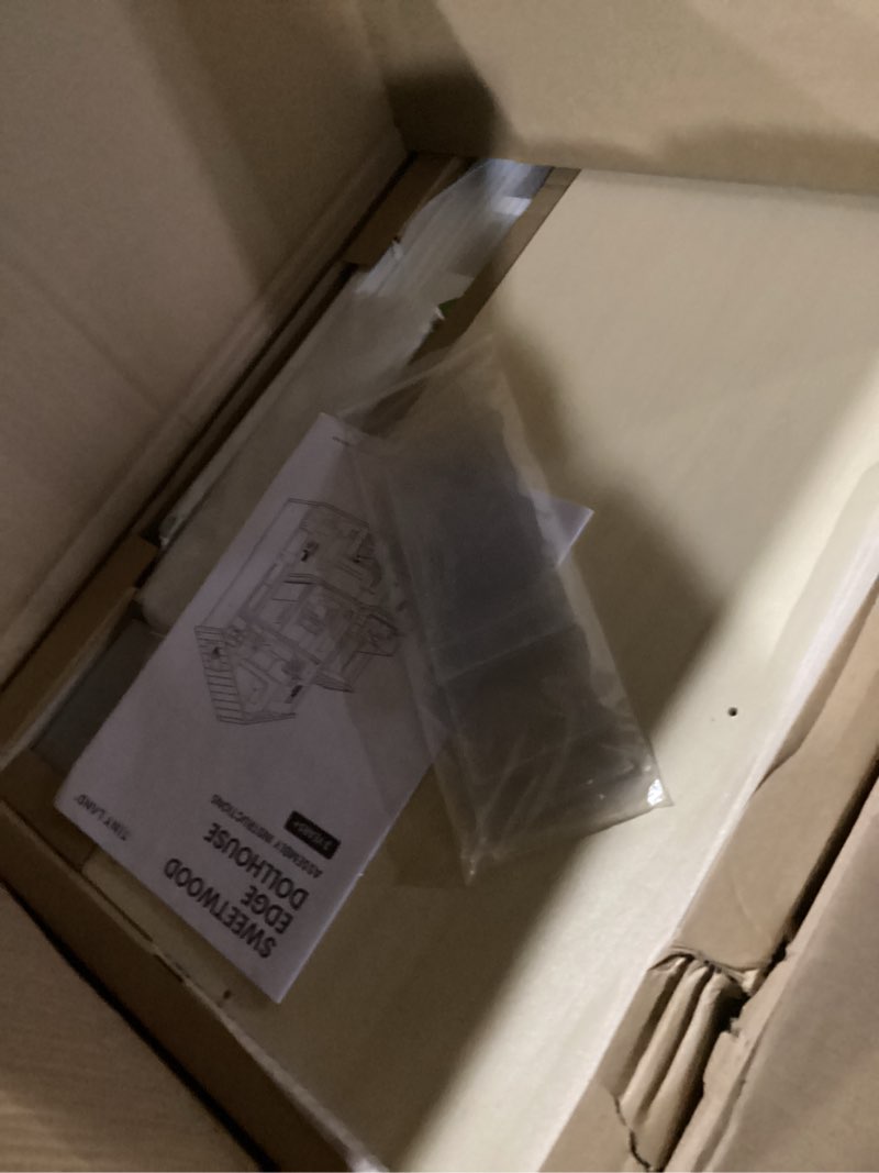 Condition photo showing New/Like New for Tiny Land Doll House, Modern Family Dollhouse with Realistic Design, Wooden Dollhouse with 53Pcs Furniture - Ideal Gift for Kids Ages 3+