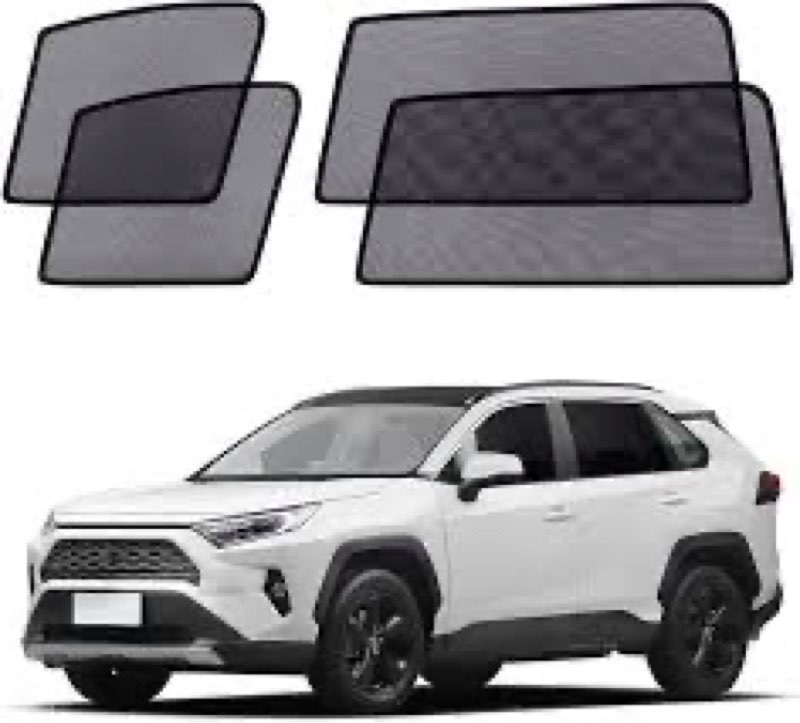 XCBYT 2019-2024 RAV4 Window Shades - Switch Between Total Blackout & Bug-Free Ventilation Car Window