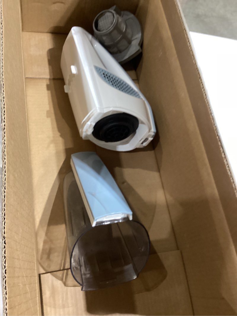 Condition photo showing As Is for kenmore ds1020 16v cordless stick vacuum lightweight 2-in-1 handheld, led headlight with 2-speed power control for hardwood floor, carpet & pet hair, 16 volts, gray-blue