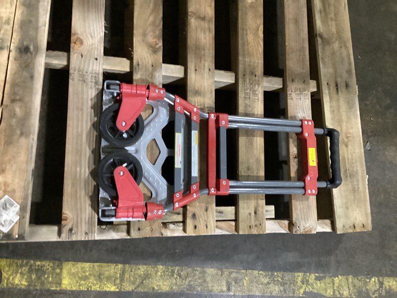 Condition photo showing Good Condition for milwaukee 150-lb capacity 2 -wheel red steel folding hand truck