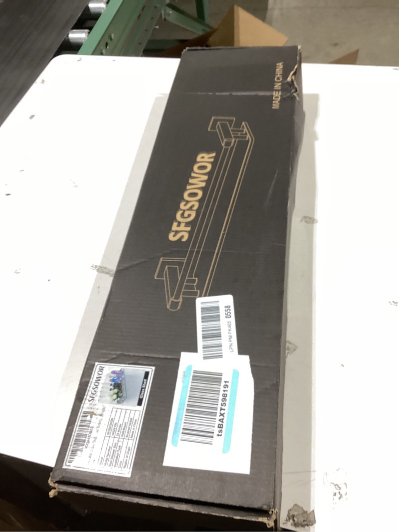 Condition photo showing Good Condition for Glass Shelf for Bathroom Wall Sheves 24 inch Rectangular Stainless Steel Tempered Glass Modern Stainless Steel Wall Mount Accessories Organizers Storage (Brushed Nickel, 24‘’) Brushed Nickel 24‘’ with Railing