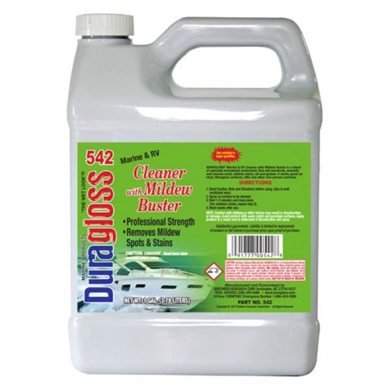 duragloss 542 marine and rv cleaner removes stains and mildew, one gallon