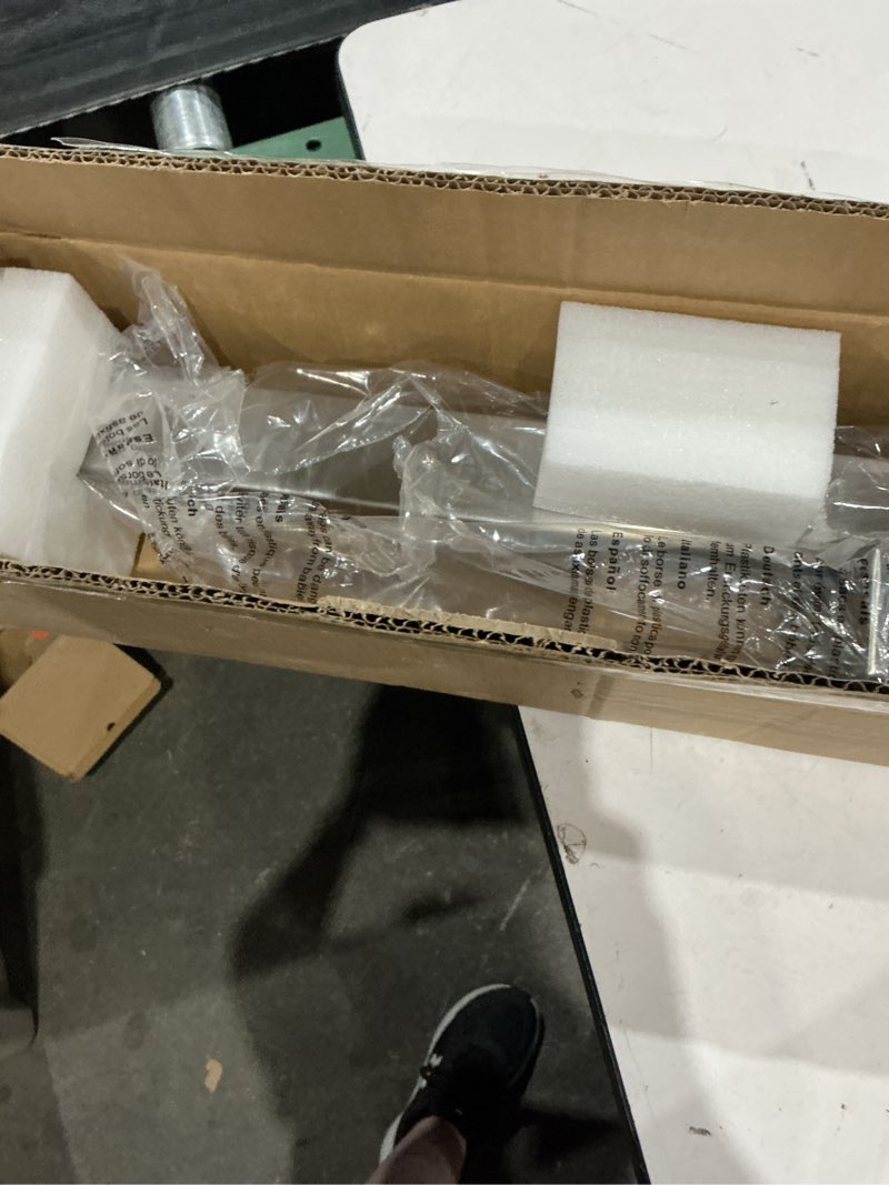 Condition photo showing As Is for (incomplete, missing pieces)mirrea 36in modern led vanity light for bathroom lighting dimmable 36w brushed nickel (warm white 3000k) warm white 3000k 36 inches