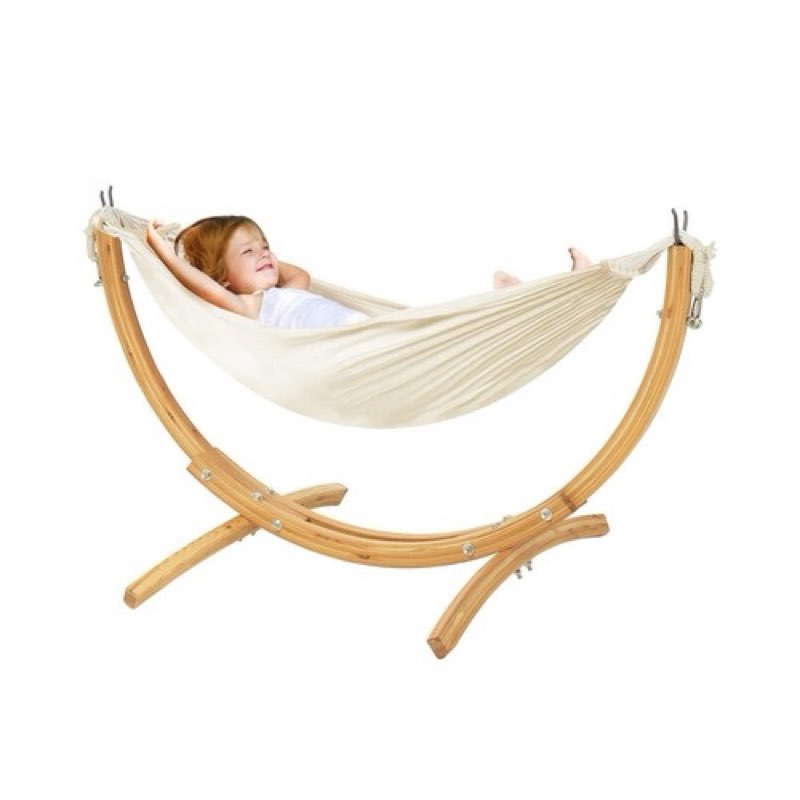 FUNLIO Wooden Hammock with Stand for Kids 3-5 Years (Height 3.9ft), Premium...
