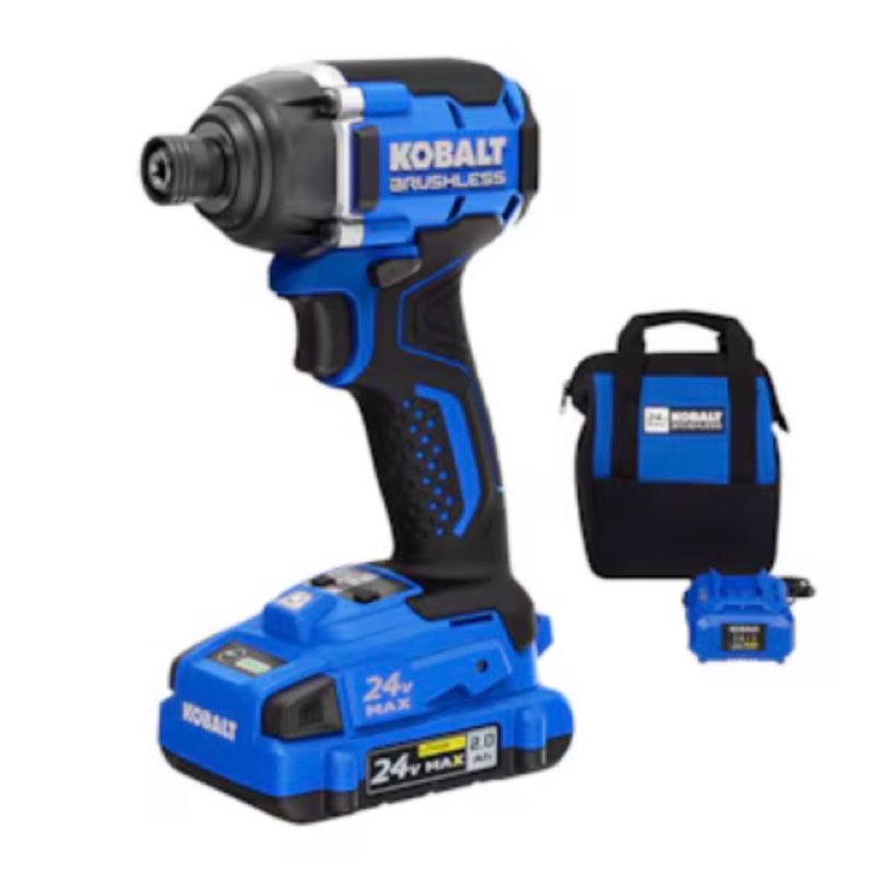 kobalt 24-volt 1/4-in brushless cordless impact driver (battery included and charger