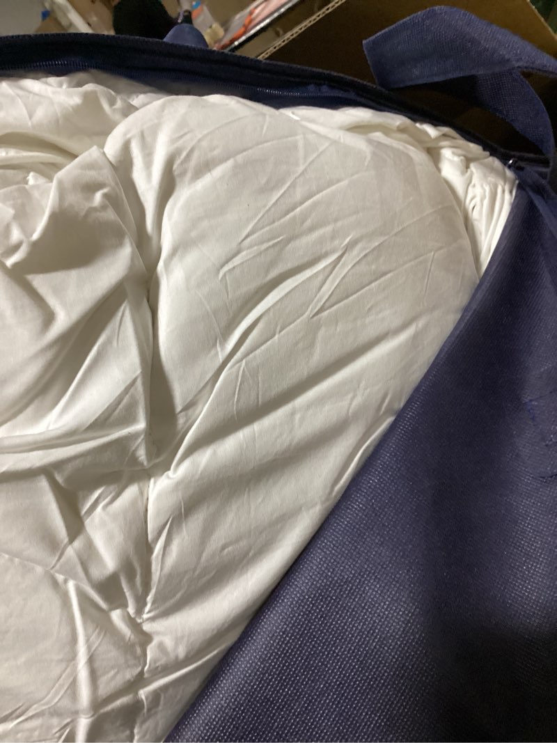 Condition photo showing As Is for Serta Goose Feathers Down Fiber Comforter King Size Duvet Insert,100% Cotton, Hotel Luxury Hypoallergenic Comforter 95oz Extra Warmth 106 x 90 in White White/Extra Warmth King