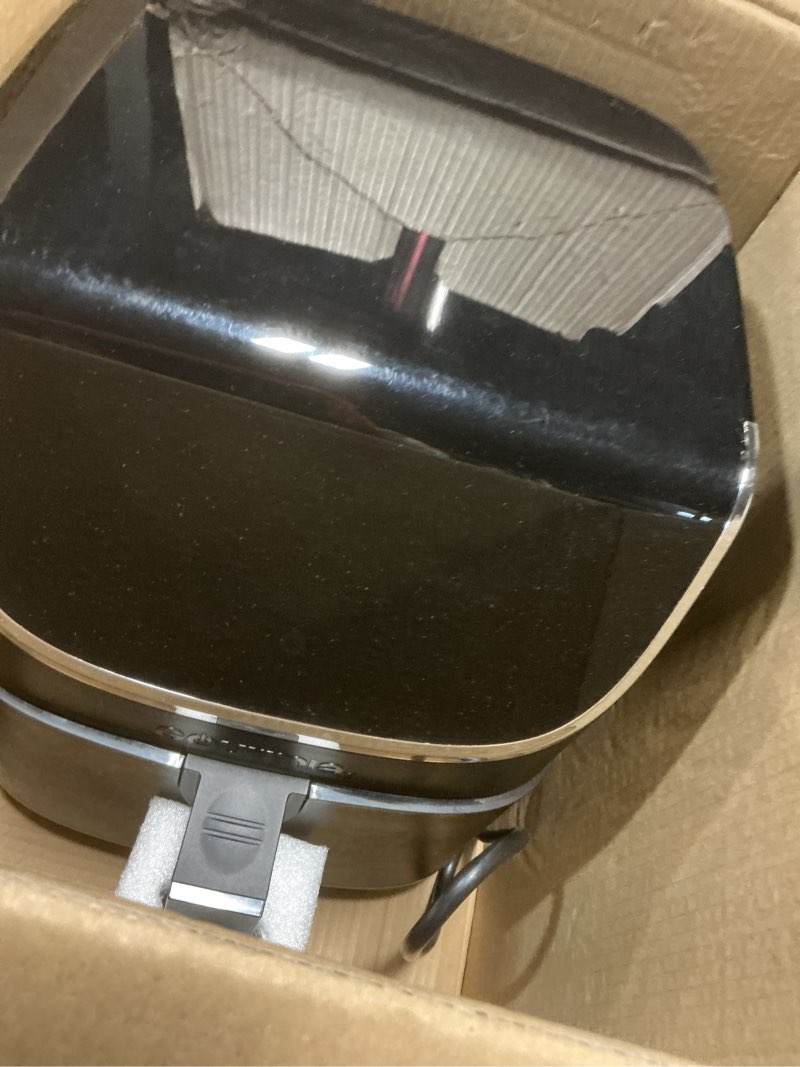 Condition photo showing As Is for Gourmia Air Fryer - 7 Qt Large Capacity, FryForce 360º, Digital Display with 12 Presets, Roast, Bake, Broil, Dehydrate, Dishwasher Safe Accessories, Black 7 Quart Black