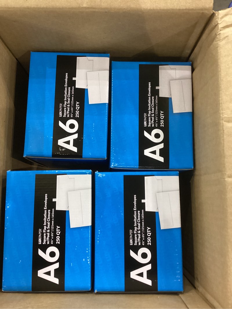 LUXPaper A6 Invitation Envelopes | Peel & Press | 4 3/4" x 6 1/2" | White | 24lb. Text | 1,000 Qty