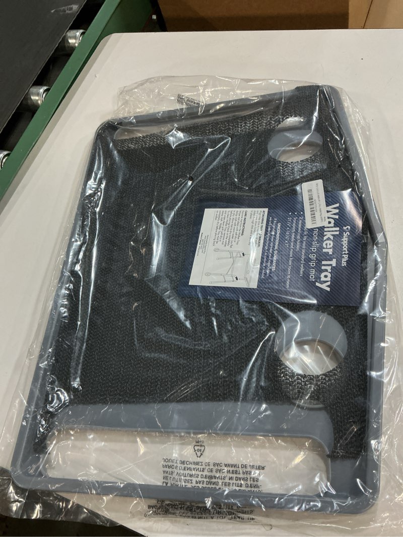 Condition photo showing Good Condition for Support Plus Walker Tray Table - Mobility Table for Walker with Non-Slip Mat, Accessories, and Cup Holder (21"x16") - Gray