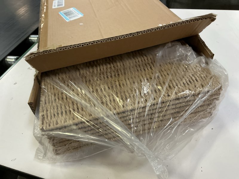 Condition photo showing Good Condition for foldable storage baskets with handles paper rope storage baskets rectangle collapsible hand woven storage cubes bins for organizing shelves living room bedroom pantry (4, 13'' x 13'' x 13'') 13'' x 13'' x 13'', set of 4 natural