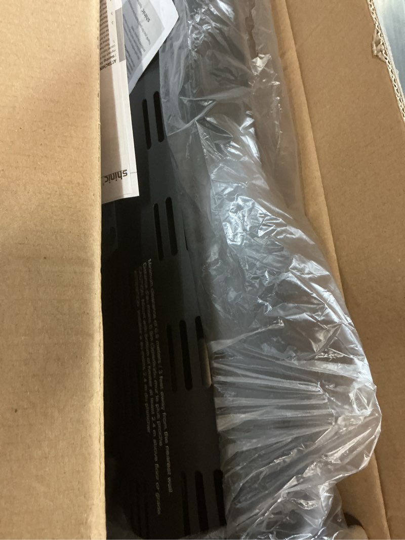 Condition photo showing New/Like New for electric garage heaters for indoor use, 1500w/750w ceiling mounted radiant quartz heater with work light, 90° rotation, 5 mode settings, electric heater for garage, shop, patio large room 24"w x 15"h x 11"d black