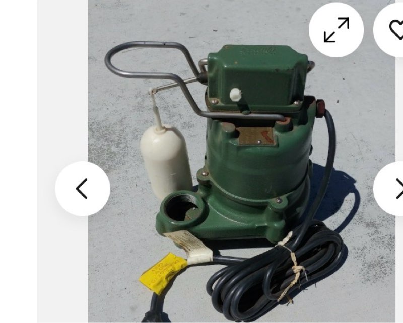 Zoeller 97-0003 Model D97-C 1/2HP 230V 1Ph 6.0A 60Hz Sump Pump(similar to)