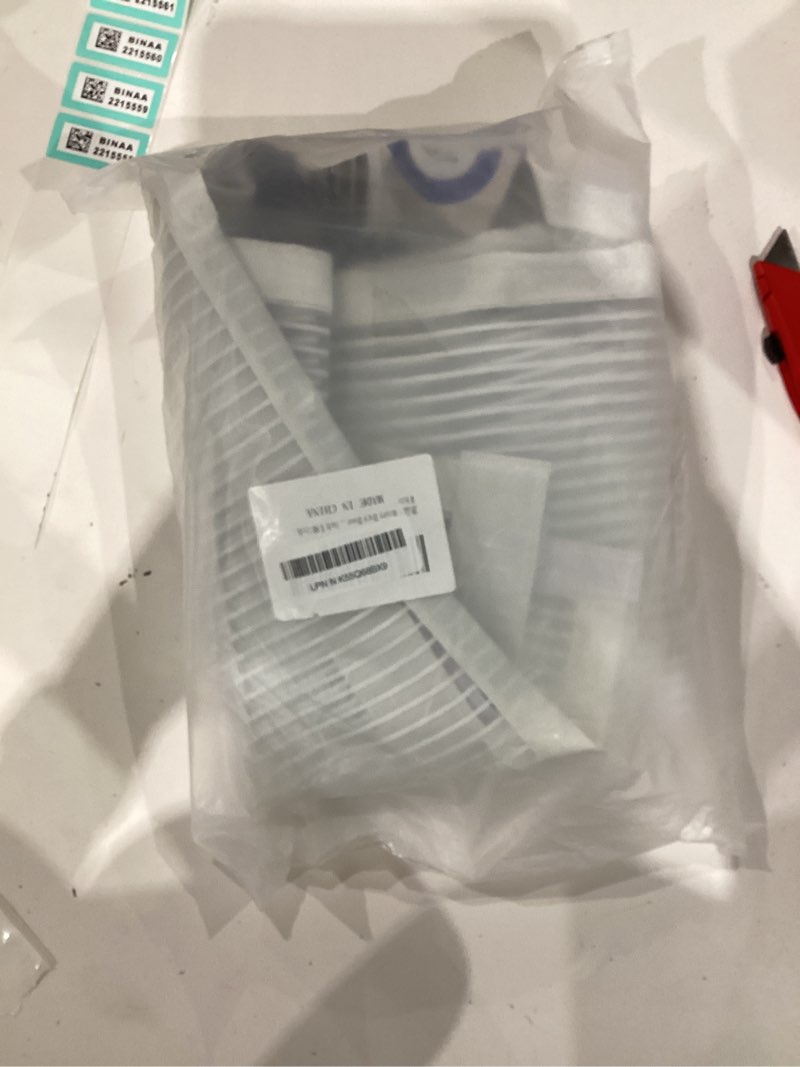 Condition photo showing As Is for Heavy Duty Door Screen Magnetic Closure, LOVIGA Thickened Fiberglass Screen Door Mesh, Self Sealing, Tear Resistant, Easy Assemble, Fine Mesh Keep Bugs Out Fit Door Size 30 Inch X 80 Inch White Sceen size 32"X81", Fit door size up to 30"X80" White