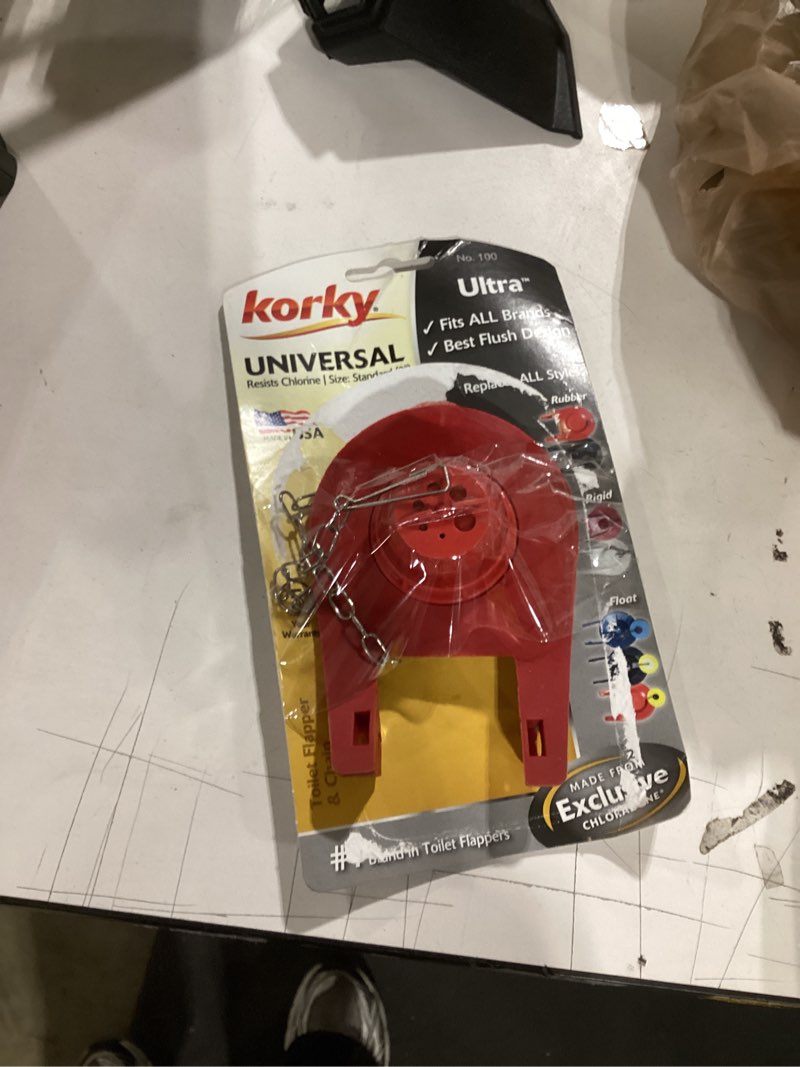 Condition photo showing As Is for Korky Ultra High Performance 2-in Rubber Toilet flapper Korky Compatible