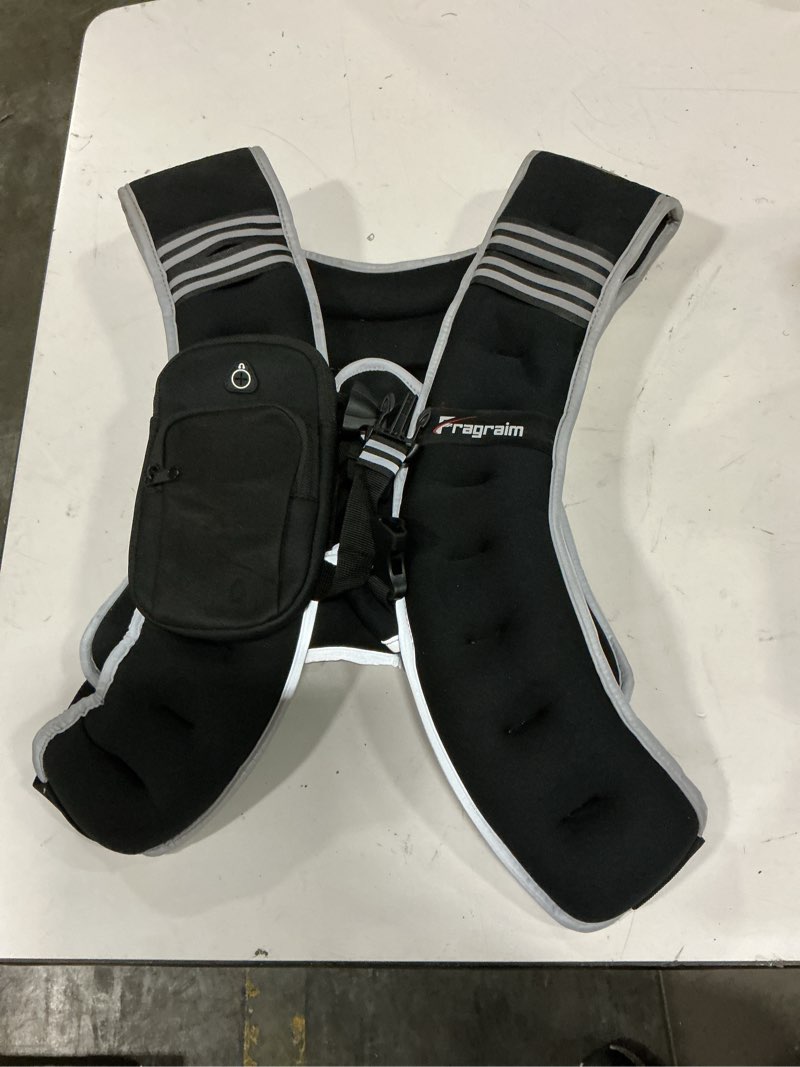 Condition photo showing Good Condition for zelus weighted vest, 6lb/8lb/12lb/16lb/20lb/25lb/30lb weight vest with reflective stripe for workout, strength training, running, fitness, muscle building, weight loss, weightlifting 8lb black