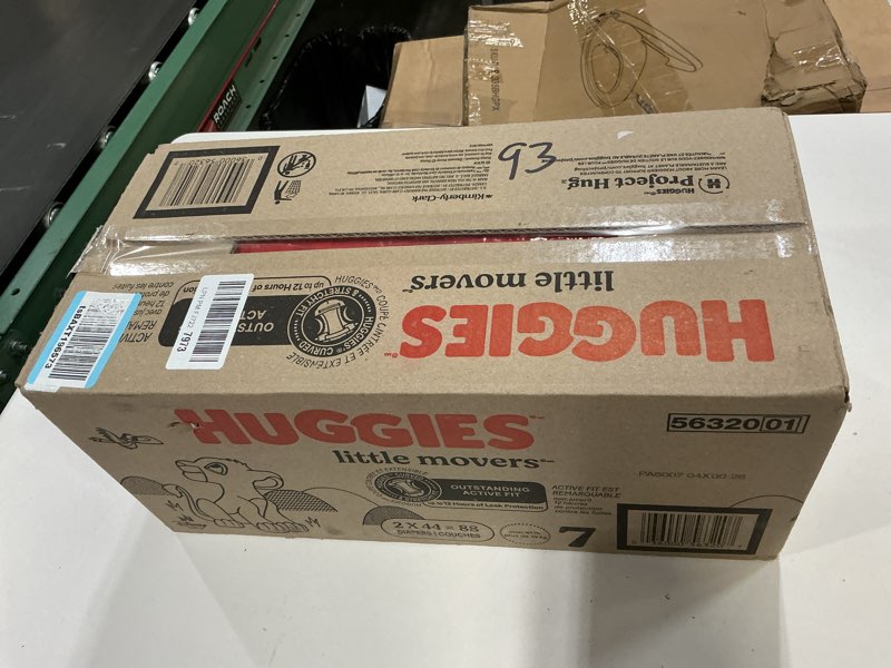 Condition photo showing New/Like New for Huggies Size 7 Diapers, Little Movers Baby Diapers, Size 7 (41+ lbs), 88 Count (2 Packs of 44), Packaging May Vary Size 7 88