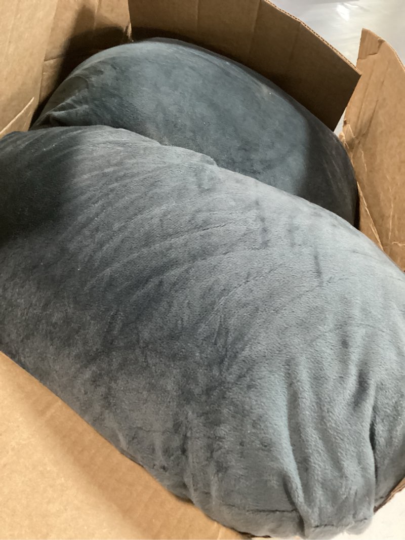 Condition photo showing As Is for Pregnancy Pillow, Full Body 57 Inch Maternity Pillow with Removable Washable Cover - Sleep Support for Legs, Back, Neck, Shoulder, HIPS, Belly for Pregnent Women, Black Grey Velvet Cover Black-grey Velvet