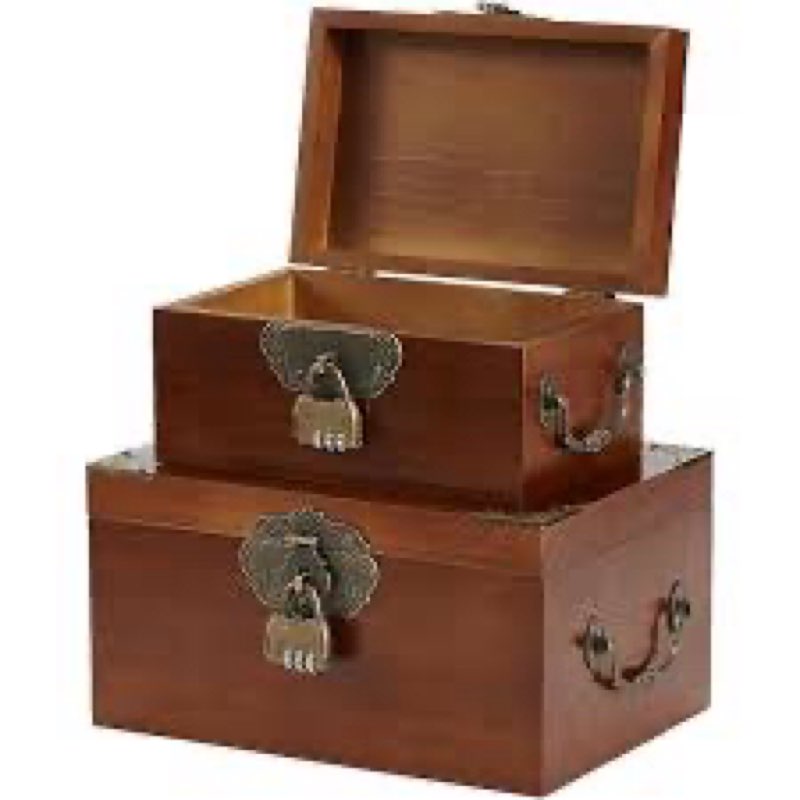 hyvakuppa 2pcs decorative wooden storage box with lids handmade memory box for keepsakes treasure ch