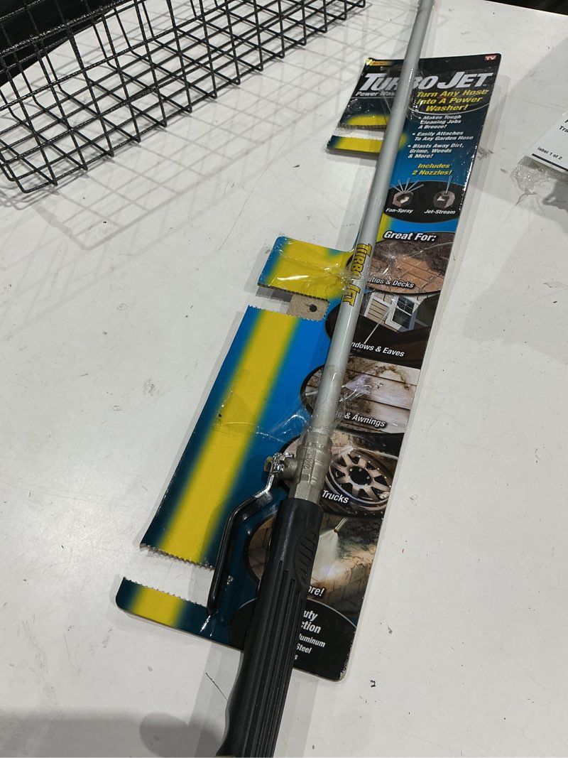 Condition photo showing Good Condition for turbo jet rear trigger adjustable spray garden hose nozzle - turn your hose into a power washer - easy attachment - 2 patterns