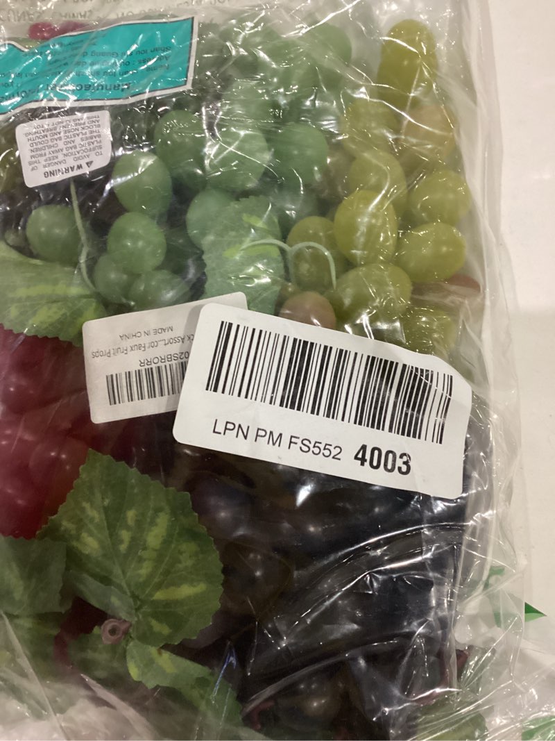 Condition photo showing As Is for Supla 10 Pack Assorted Artificial Grapes Frosted Grape Clusters Decorative Grapes Bunches Rubber Gra