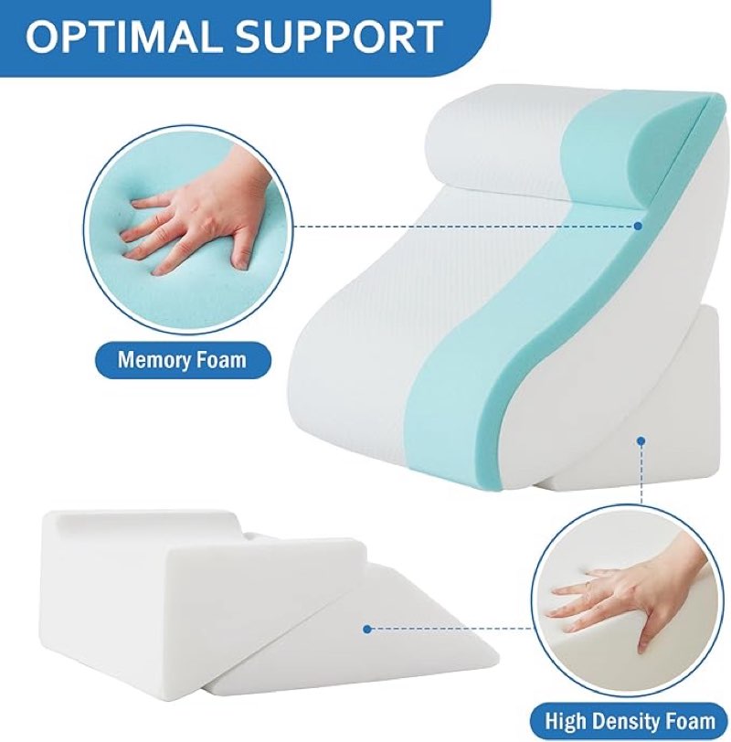 ahpmeoa 5pcs wedge pillow set for after surgery, orthopedic bed wedge pillow set for post surgery, acid reflux relief, sleeping, back pain relief, adjustable back pillow for bed sitting up grey plush