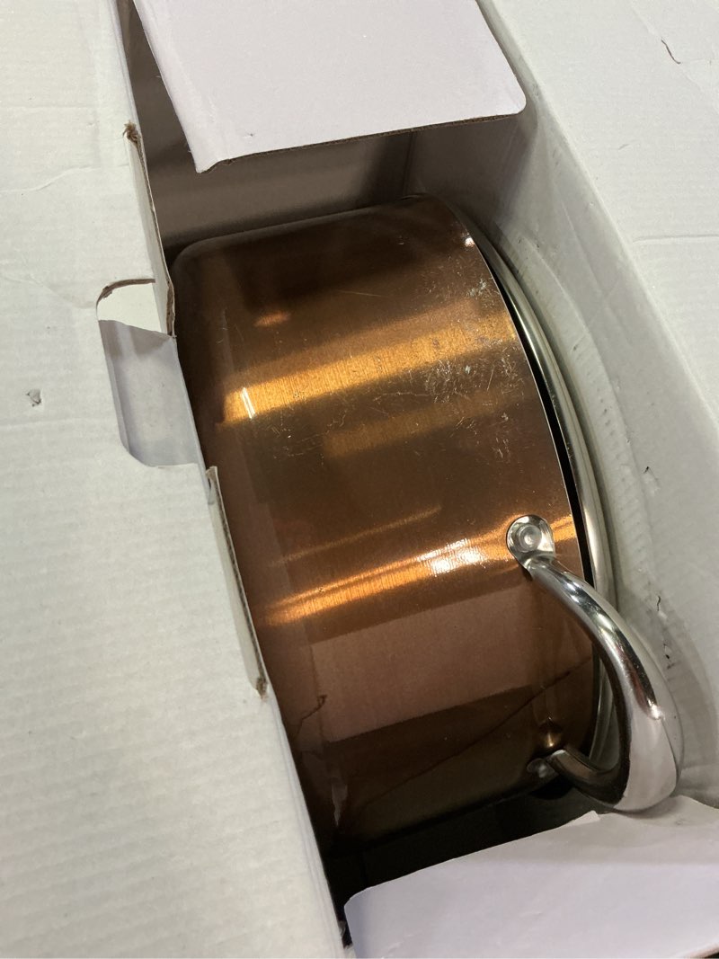 Condition photo showing As Is for bezia 8 quart cooking pot with lid, nonstick stock pot/stockpot with lid, induction pot for cooking, kitchen pots, stew pots, soup pots for all stovetops, oven safe