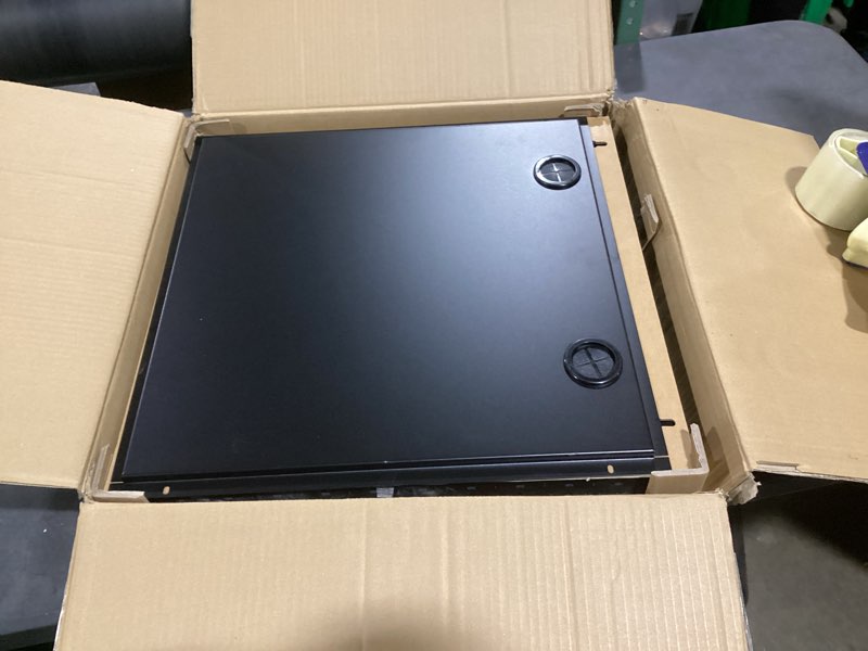 Condition photo showing Good Condition for tecmojo 12u open frame network rack for it & av gear, av rack floor standing or wall mounted,with 2 pcs 1u rack shelves & mounting hardware,network rack for 19" networking,audio and video device 12u without casters