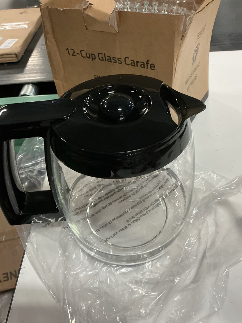 Condition photo showing Good Condition for 12-cup replacement glass coffee carafe for cuisinart coffee maker models dcc-1200, dcc-1100bk, dcc-2650, chw-12, chw-12p1, dgb-550bk, dgb-550bk1, dgb-625bc, dgb-700bc, and ss-12 | part# dcc-1200prc