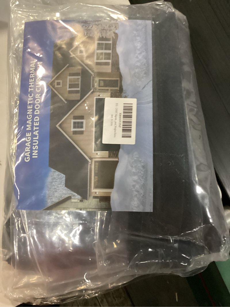Condition photo showing New/Like New for magnetic thermal insulated door curtain, fit door size to 72''x80'', center opening, durable oxford cloth&thicken polyester fiber fill, weatherproof, windproof, soundproof, weighted bottm black fit door size to 72''x80''