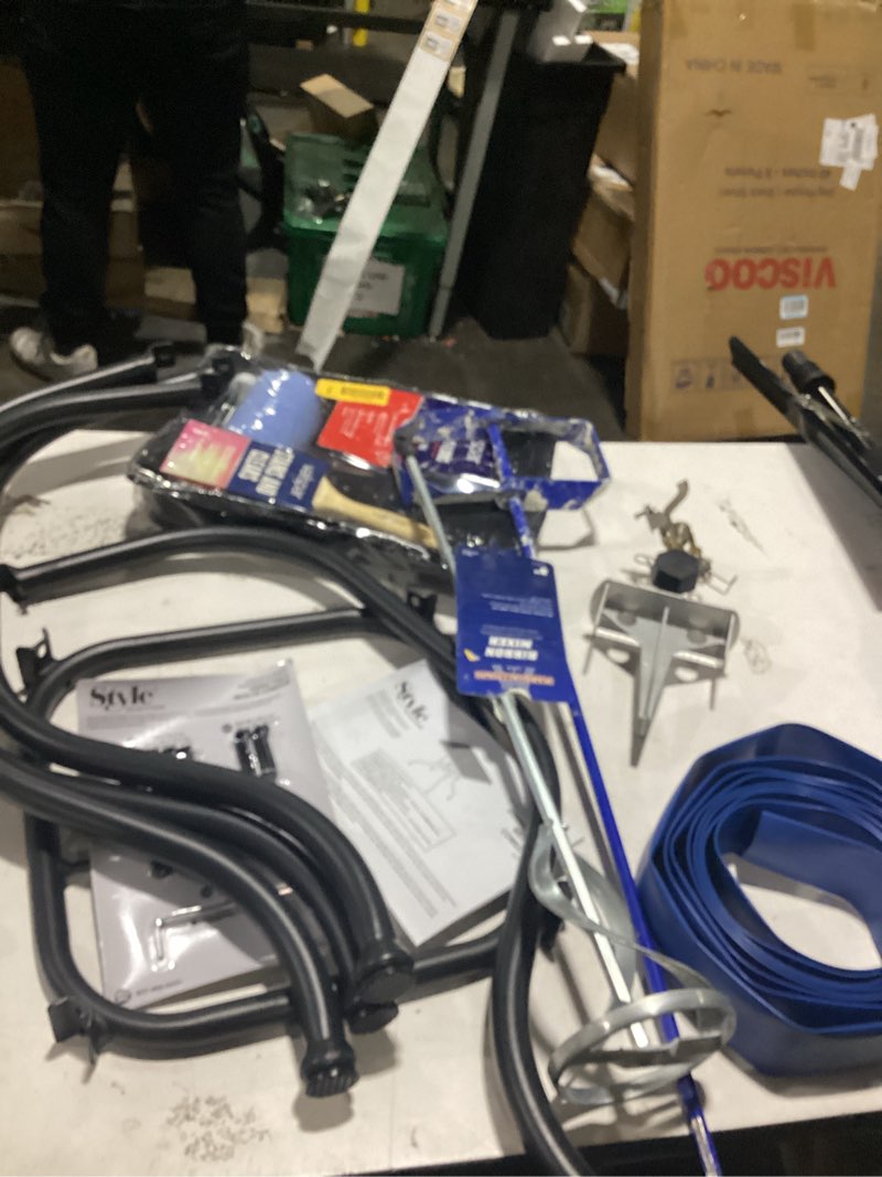 Condition photo showing As Is for assorted home improvement lot(small tools, screws, home acc, etc 