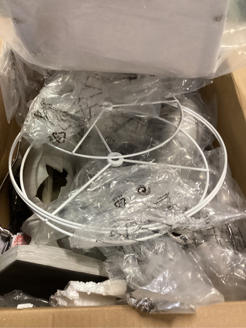 Condition photo showing As Is for 28" Farmhouse Table Lamps for Living Room Set of 2, 3-Way Dimmable Touch Bedside Lamps with USB C+A Ports & AC Outlet, Resin Vintage Tall Nightstand Lamps for Bedroom Office End Table, Grey Gray