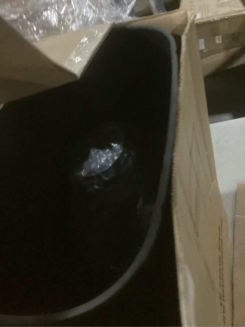 Condition photo showing As Is for bestoffice black plastic touch free high-capacity garbage can with lid, 49l/13g, rectangular, quiet close, kitchen, bedroom, bathroom, office