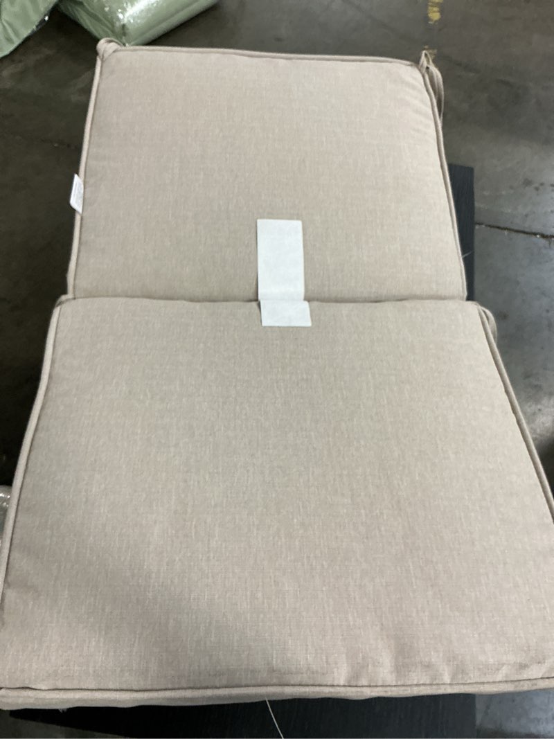 Condition photo showing Good Condition for hampton bay 20 in. w x 17 in. d cushionguard mid back dining chair outdoor cushion in putty
